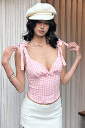 Checkered Halter Cami Top