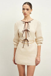 Lace Up Cutout Back Mini Dress