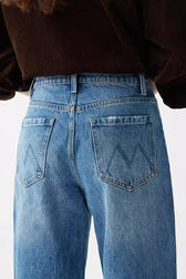 Vintage Washed Straight-Leg Denim Jeans