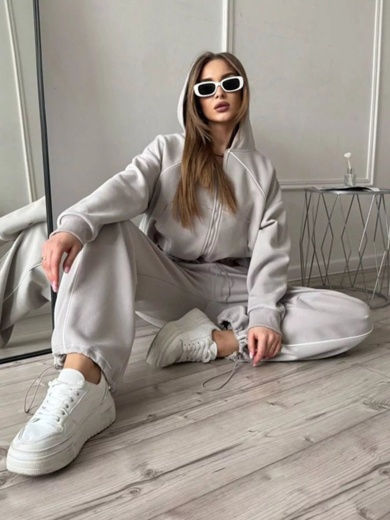 Fleece Zip-Up Hoodie and Joggers Set