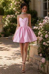 Ruched Crystal Rhinestone Mini Slip Dress