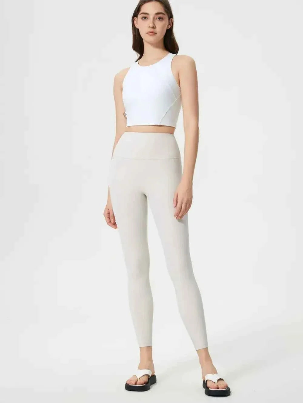 High Waist Wide Waistband Ankle Length Active Leggings 33