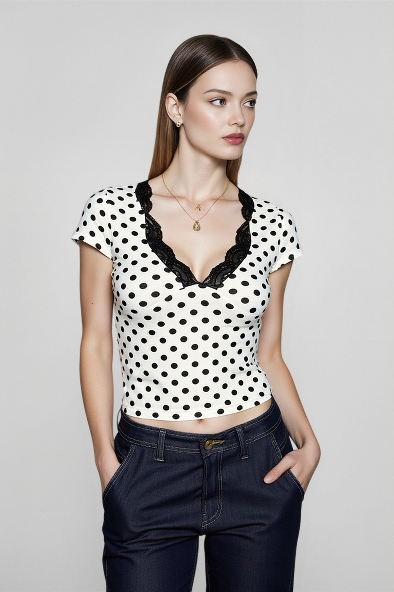 Sexy Colorblock Dot Top