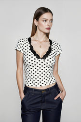 Sexy Colorblock Dot T-shirts