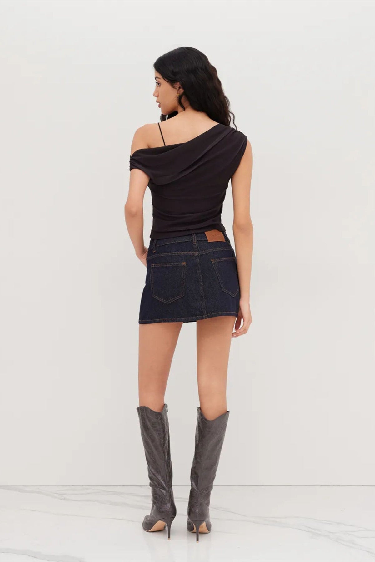 Sheer Mesh Ruched Crop Top