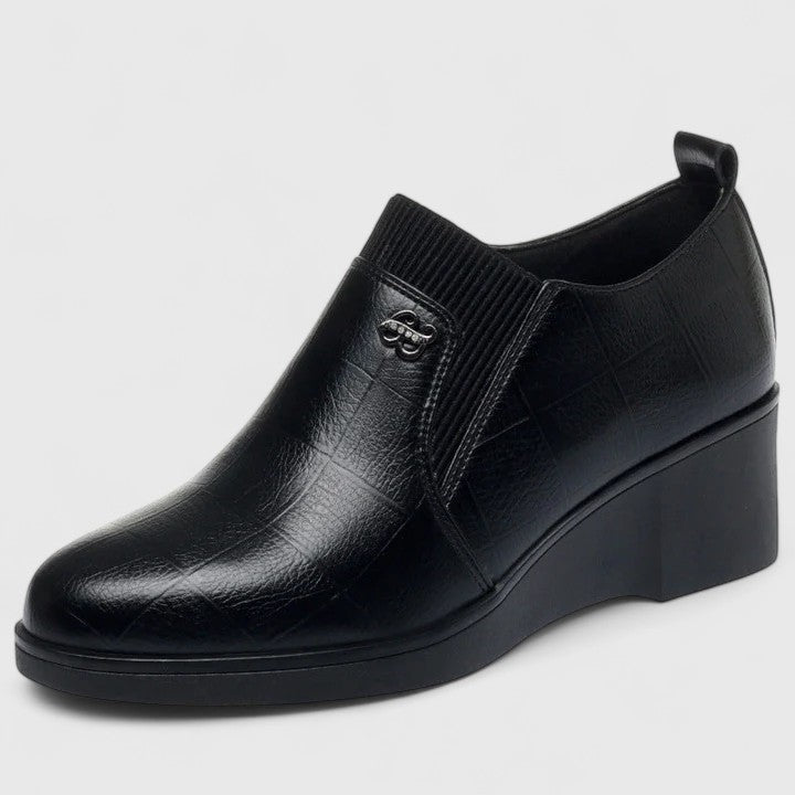 Pointed Toe Slip On Wedge Heel Ankle Shoes