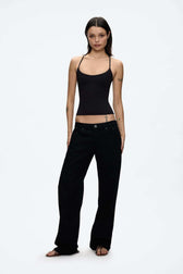 Silver-Tone Strap Slim Fit Cami Top