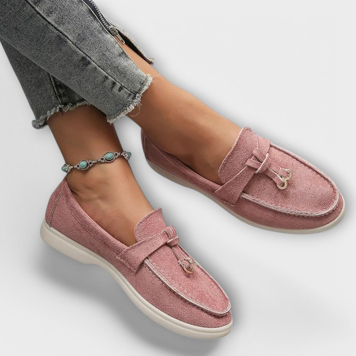 Suede Look Tassel Slip On Flat Loafers