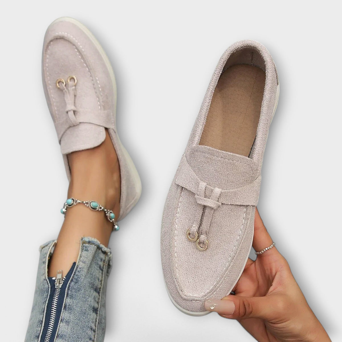 Suede Look Tassel Slip On Flat Loafers