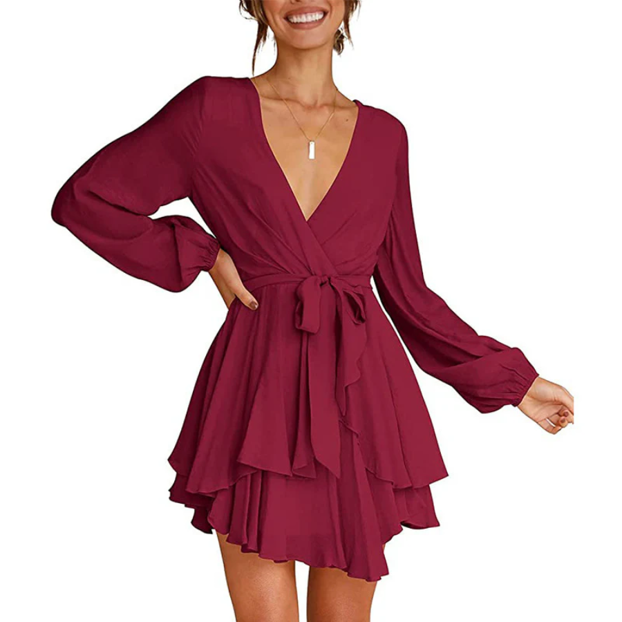 Sara Elevated Summer Wrap Dress Mini Designer Edit
