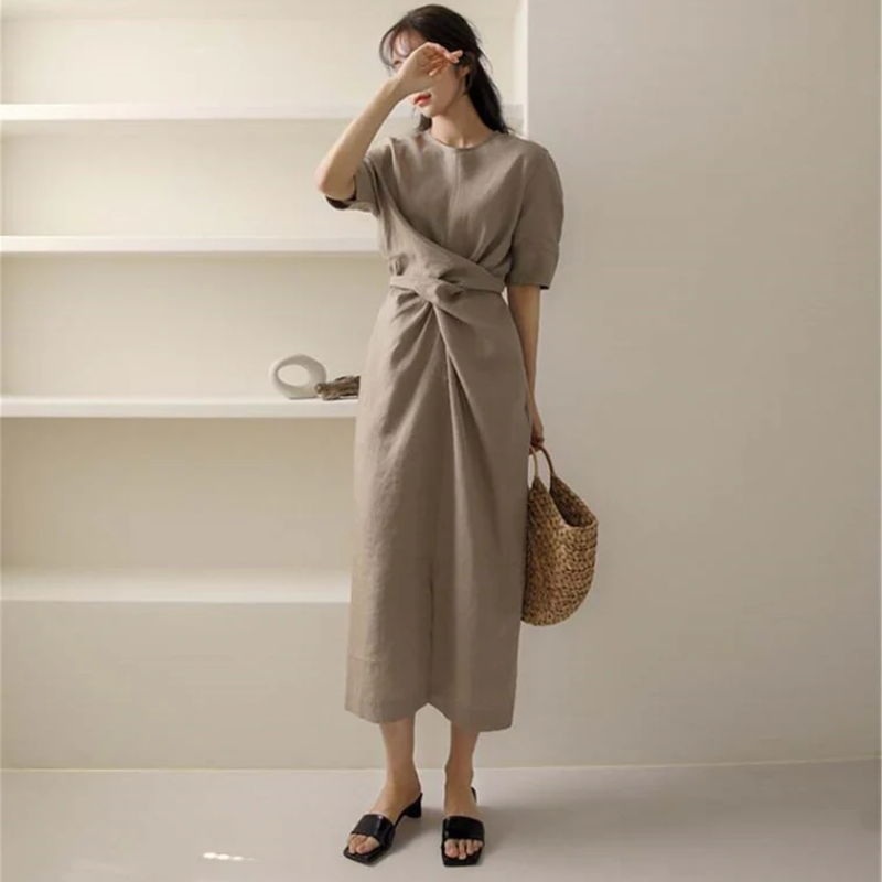 Zulema Statement Long Wrap Dress Midi Everyday Luxe Edit