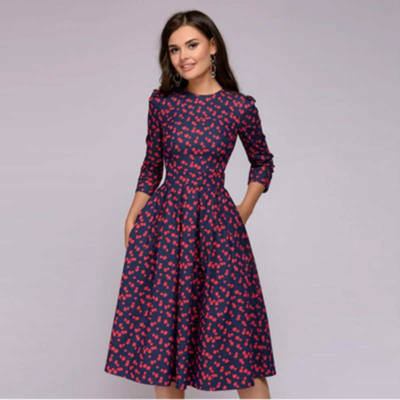 Karen Boutique Vintage Party Dress Midi Elevated Occasion Wear