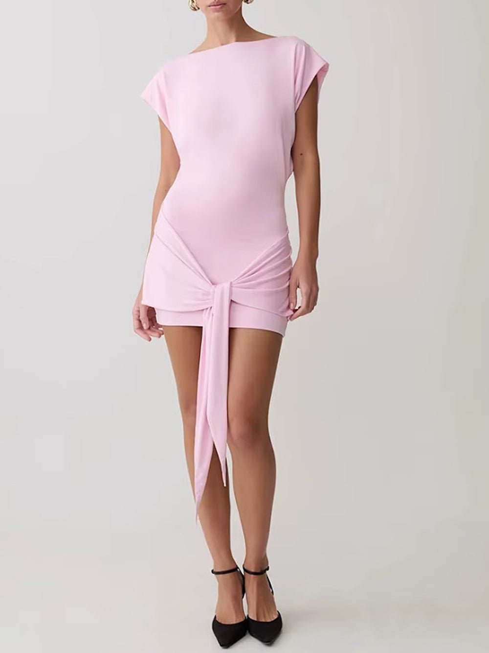 Daphne Draped Sash Mini Dress