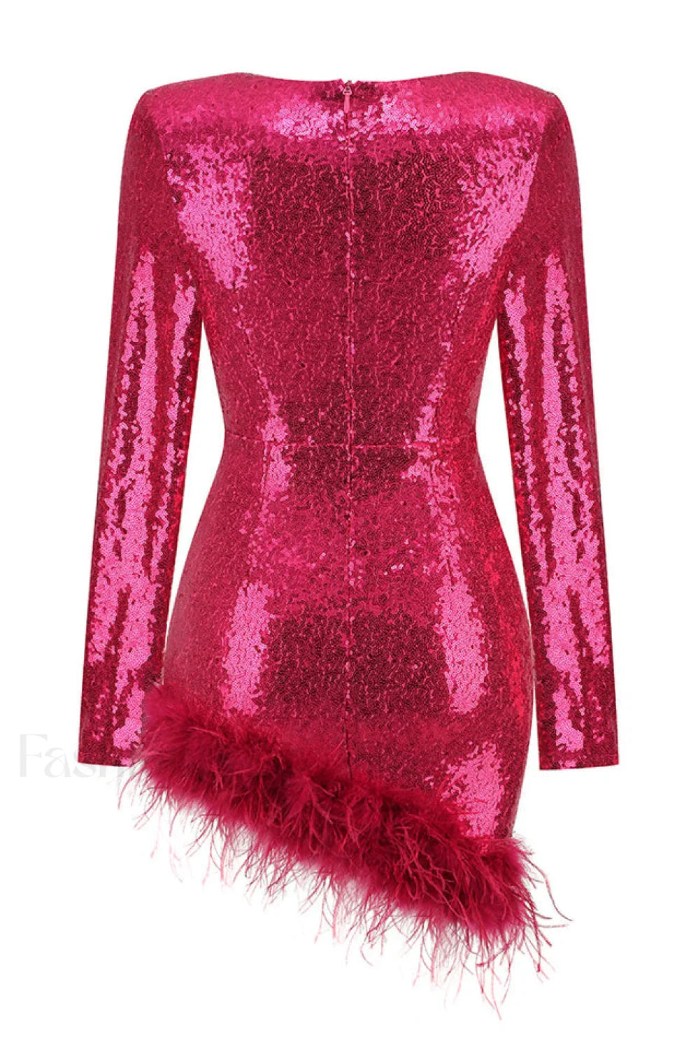 Daria Sequin Stylish Feather Mini Dress