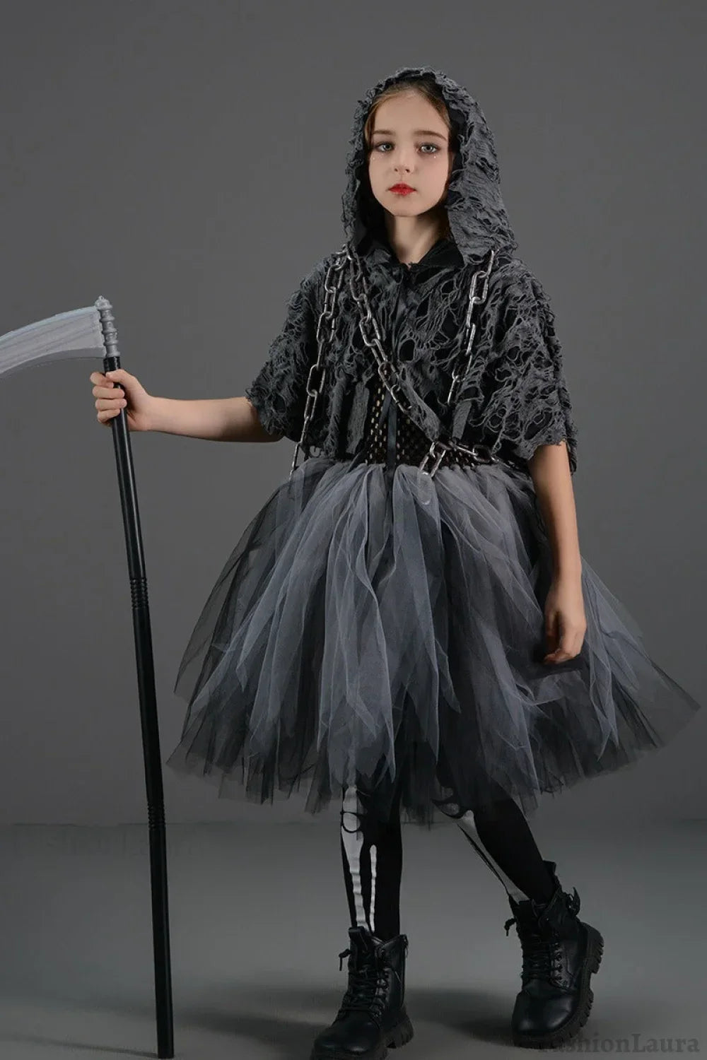 Dark Reaper Tutu Kid Halloween Costume Black / S