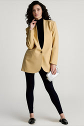 Solid V-Neck Minimalist Office Blazer