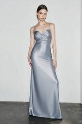 Draped Maxi Silk Dress