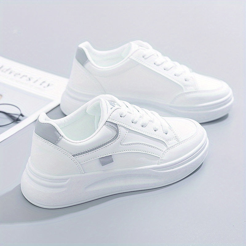 Lace Up Round Toe Low Top Platform Sneakers