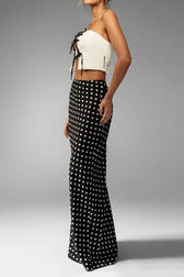 Polka Dot Pencil Slim Maxi Skirt