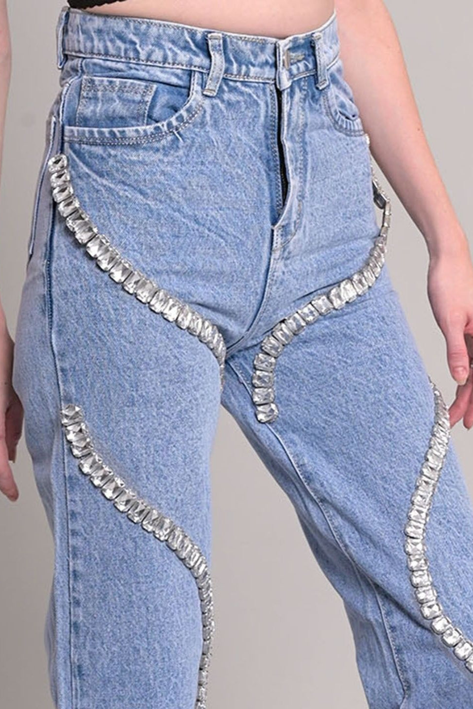 High-Waist Wide-Leg Denim Jeans