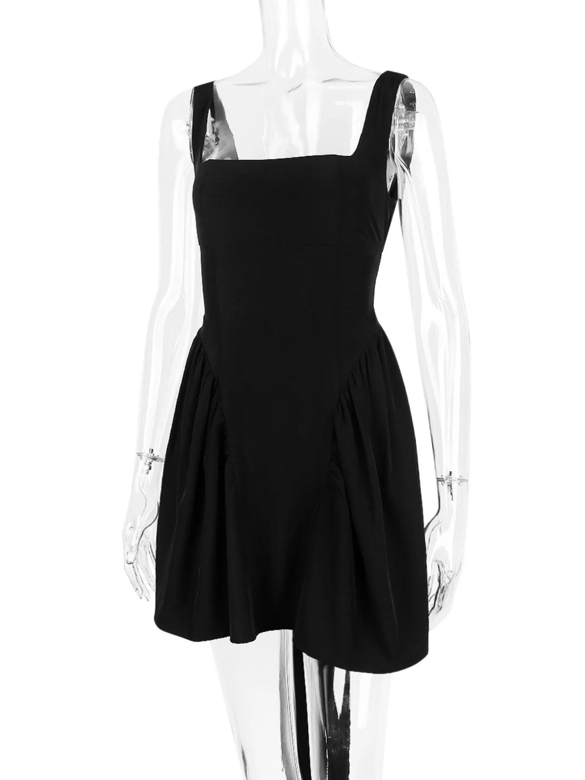 Square Neck Backless Bow Back Fit and Flare Mini Dress 5