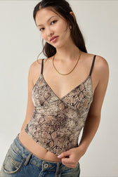 Sheer Lace Ribbed Cami Top