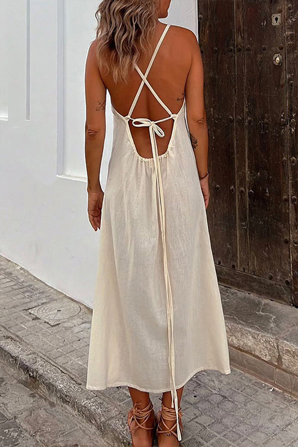 Iris Exclusive Print Frenulum Backless V Neck Dresses Everyday Luxe Edit
