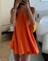 Halter Neck Cut Out A-Line Swing Mini Dress 6
