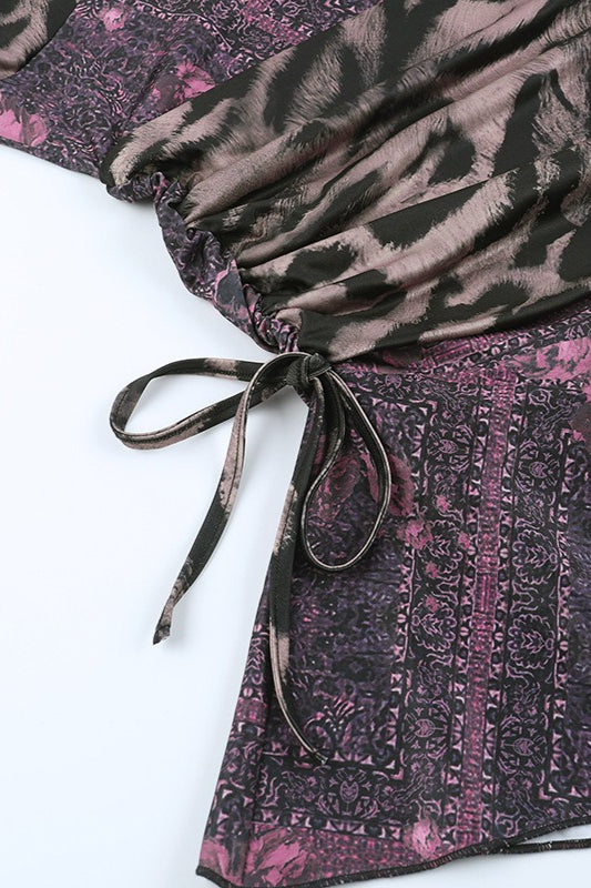 Leopard Print Halter Strap Mini Dress