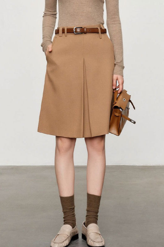 Twill Blazer Style Midi Skirt