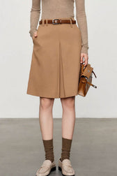 Twill Blazer Style Midi Skirt