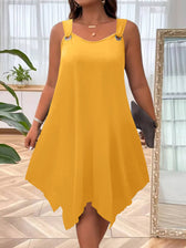 Sleeveless Handkerchief Hem A-Line Midi Dress 8
