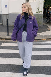 Letter Print Zip-up Jacket
