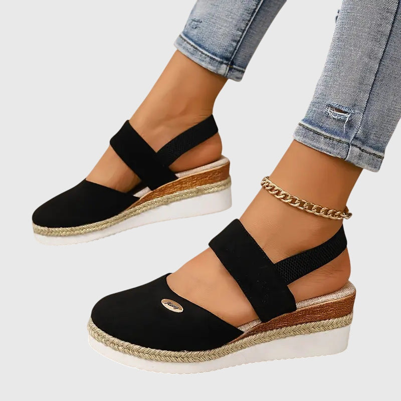 Closed Toe Ankle Strap Espadrille Wedge Sandals