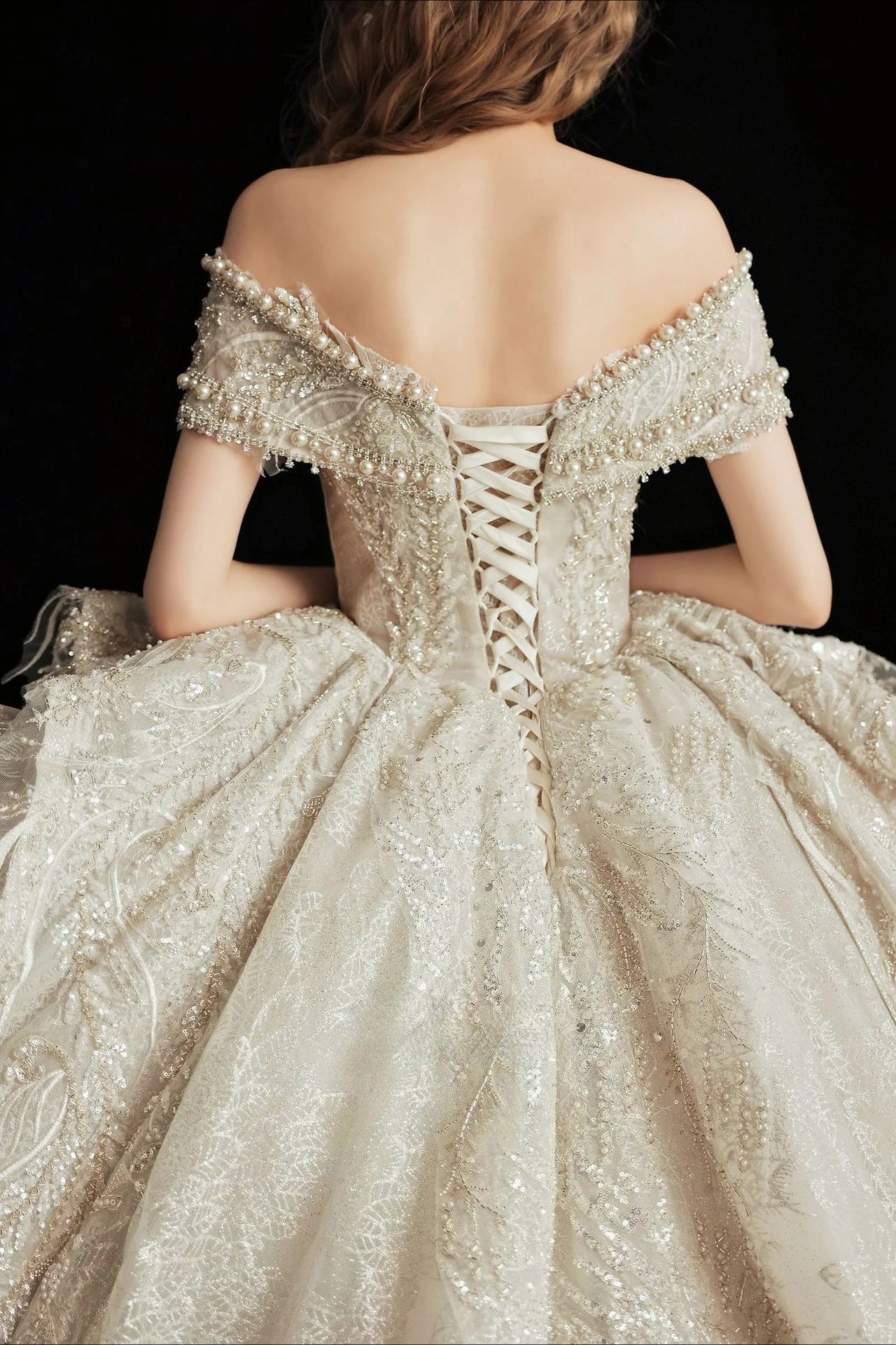 Royal Beaded Ball Gown Wedding Dress