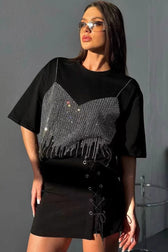Heavyweight Cotton Rhinestone T-Shirt