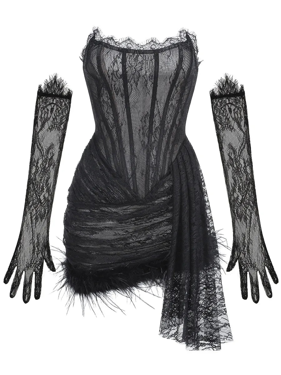 CHIC STRAPLESS CORSET MINI DRESS