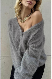 Relaxed V Neck Cardigan