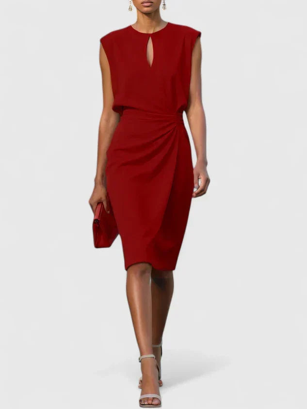 Cut Out Sleeveless Ruched Bodycon Midi Dress 6