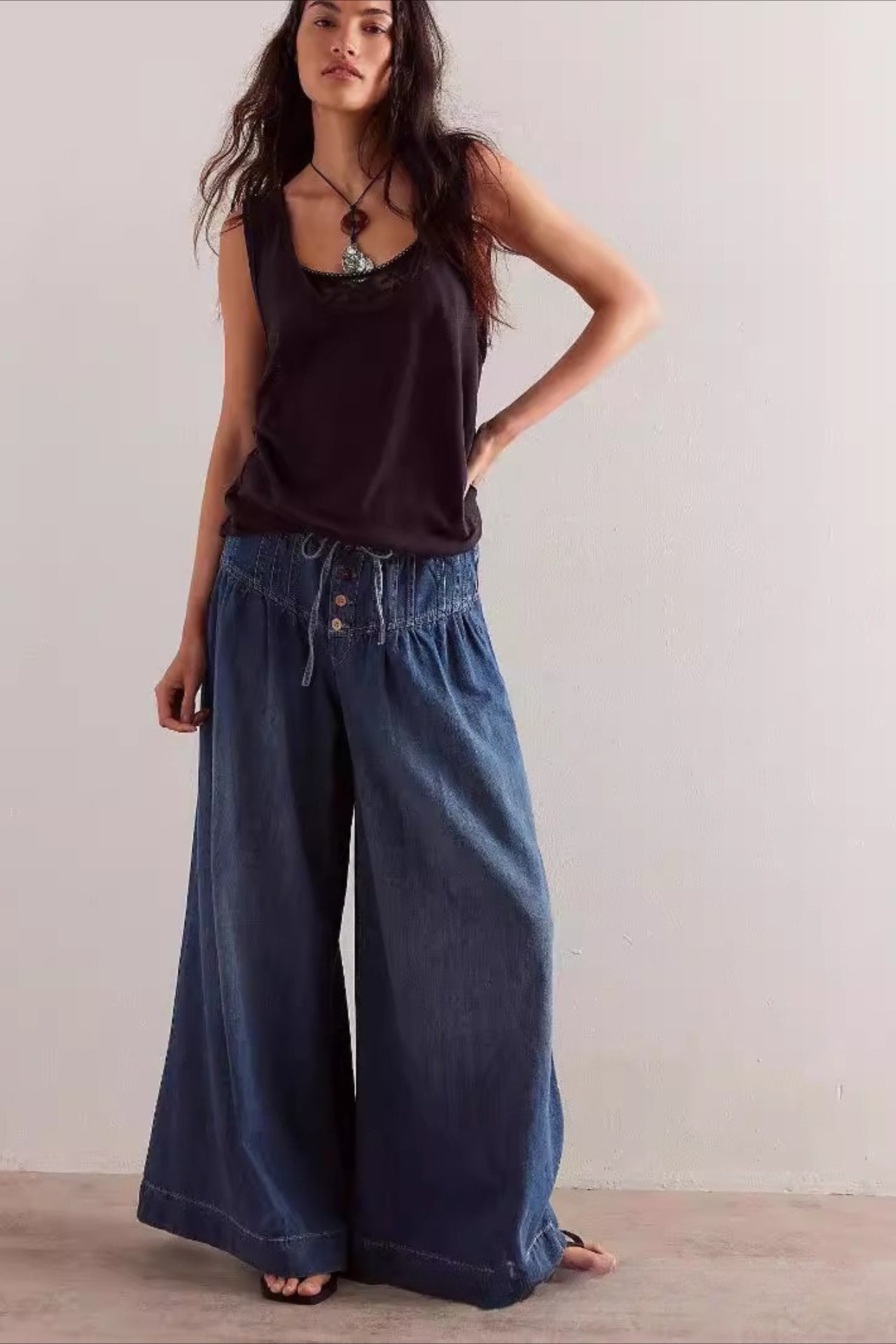 Ruched Denim Jeans