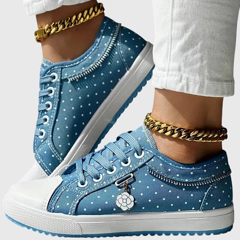 Floral Lace Mesh Lace Up Low Top Sneakers
