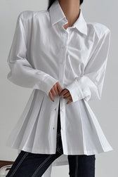 Elegant Cotton Lace Up Blouse