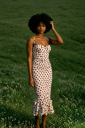 Polka Dot Shirred Slip Birthday Dress