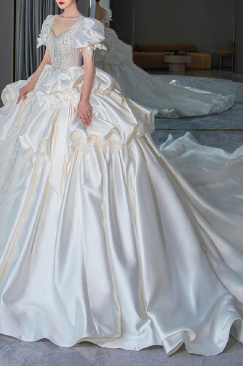 Empire Waist Beaded Wedding Dress