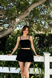 Minimalist Linen Blend Mini Skirt