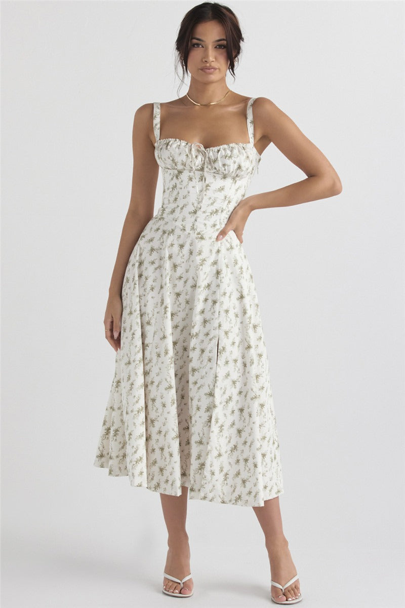 Halter-Neck Floral Maxi Dress