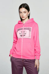 Printed Zip-Up Street Hoodie