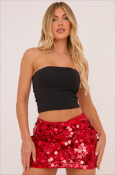 Iridescent Sequin A-Line Bodycon Skirt