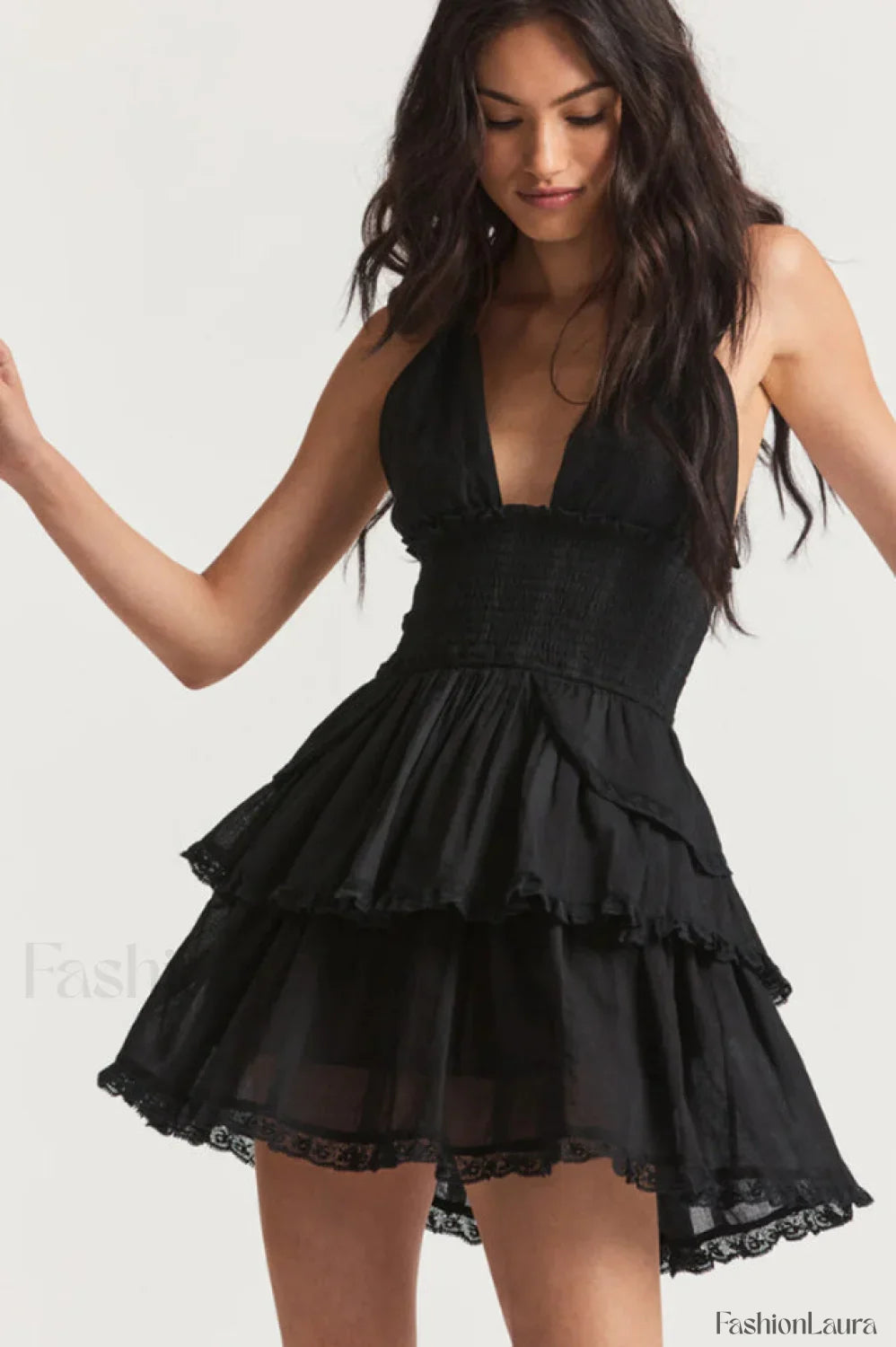 Deanna Floral Stylish Halter Dress