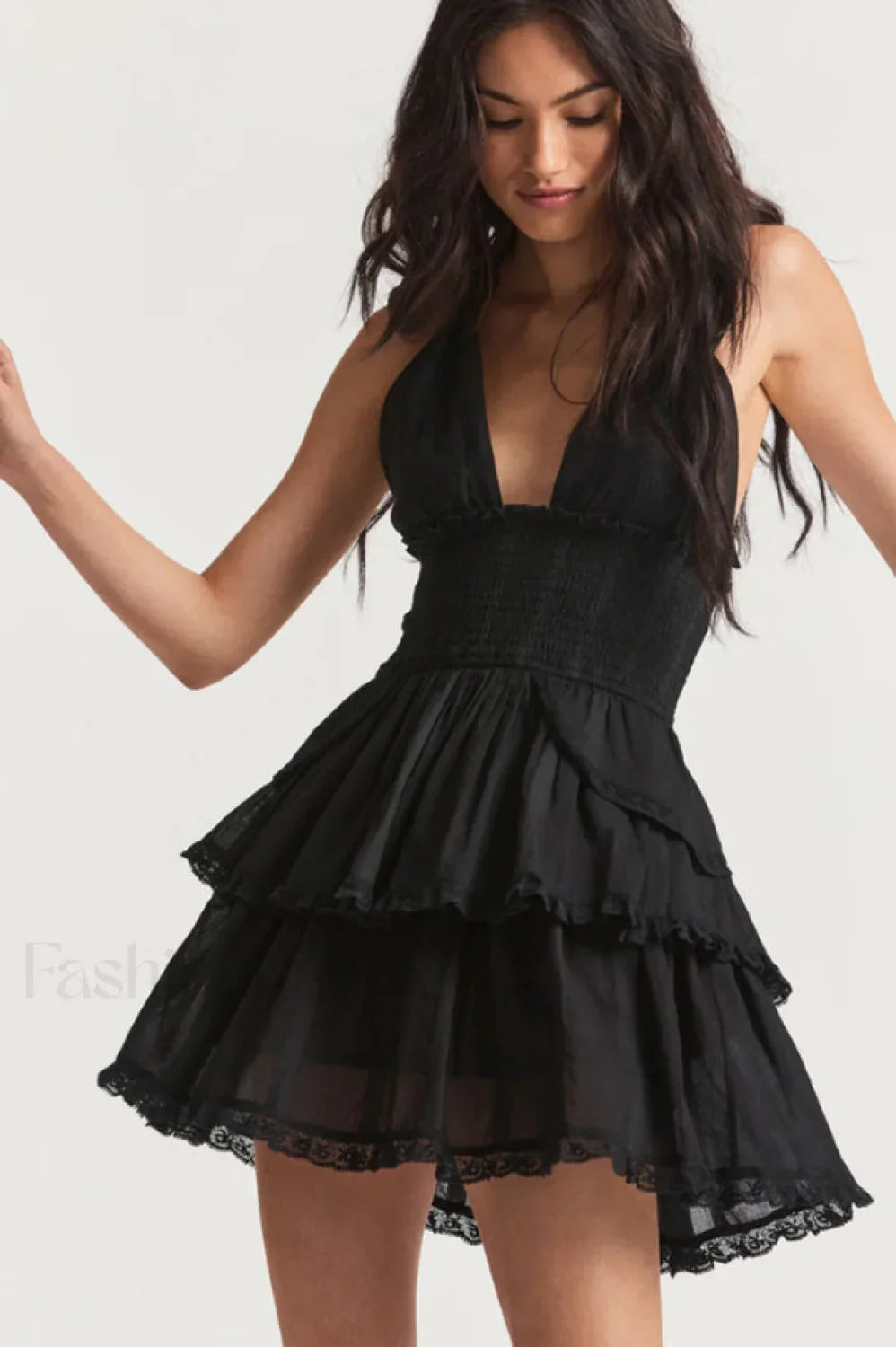 Deanna Floral Stylish Halter Dress